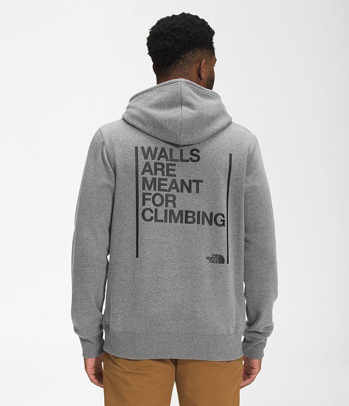 The North Face Hoodie Walls Pullover Grey - Mens - Thailand UTQRZ-8132